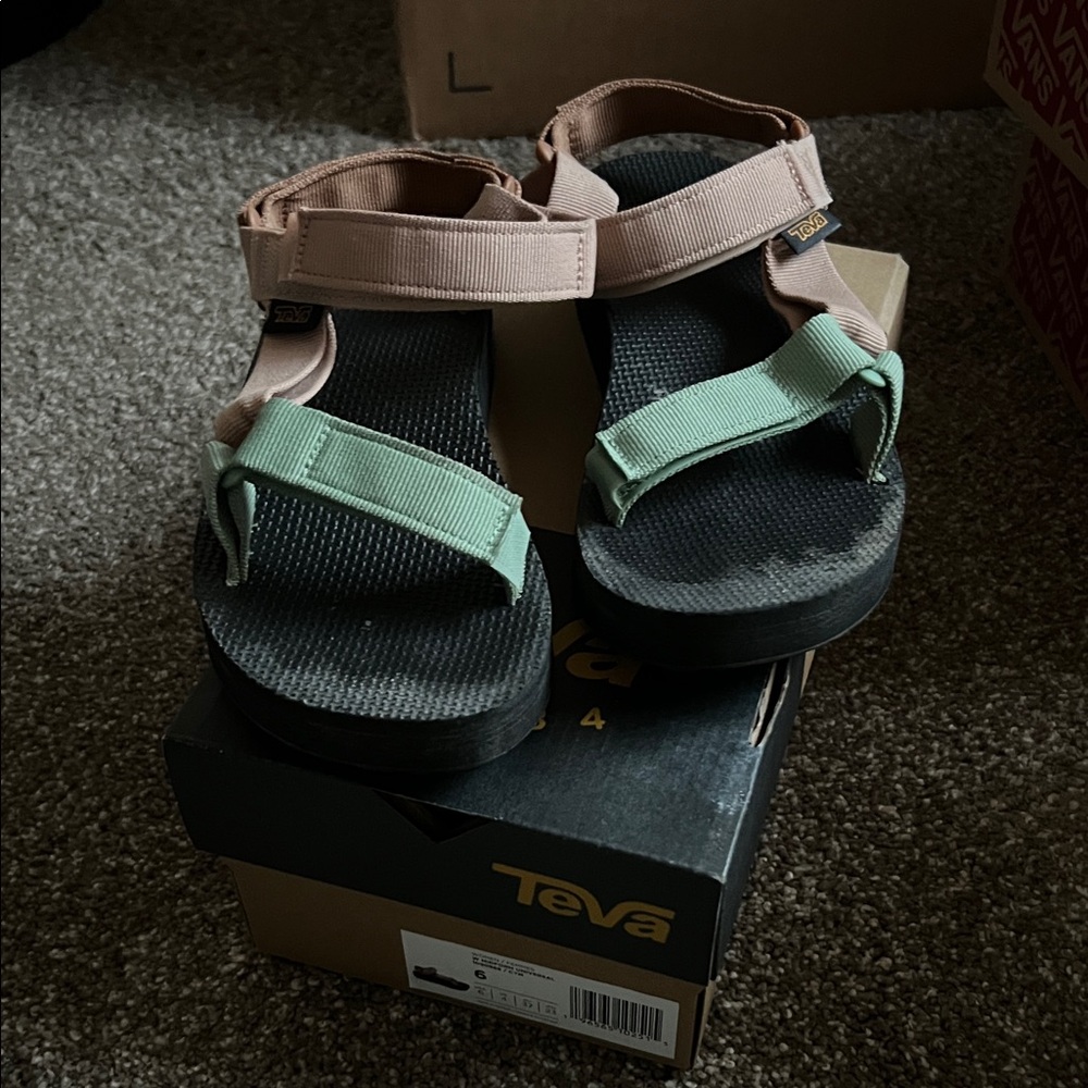 Teva Two-Tone Outdoor Sandals - Mint Green & Blush